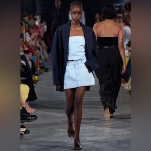 Tibi Bleach Denim Mini Skirt, Size 28